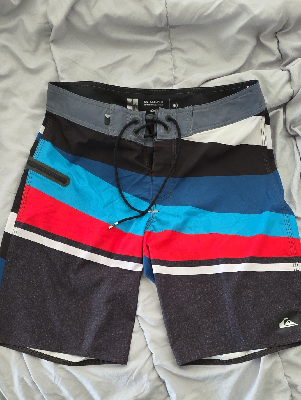 Quiksilver Men’s Multicolor Stripe Boardshorts - Size 30